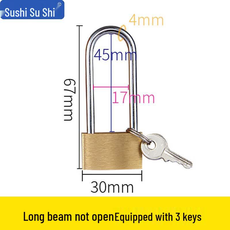 Brass Padlock with Long Shackle