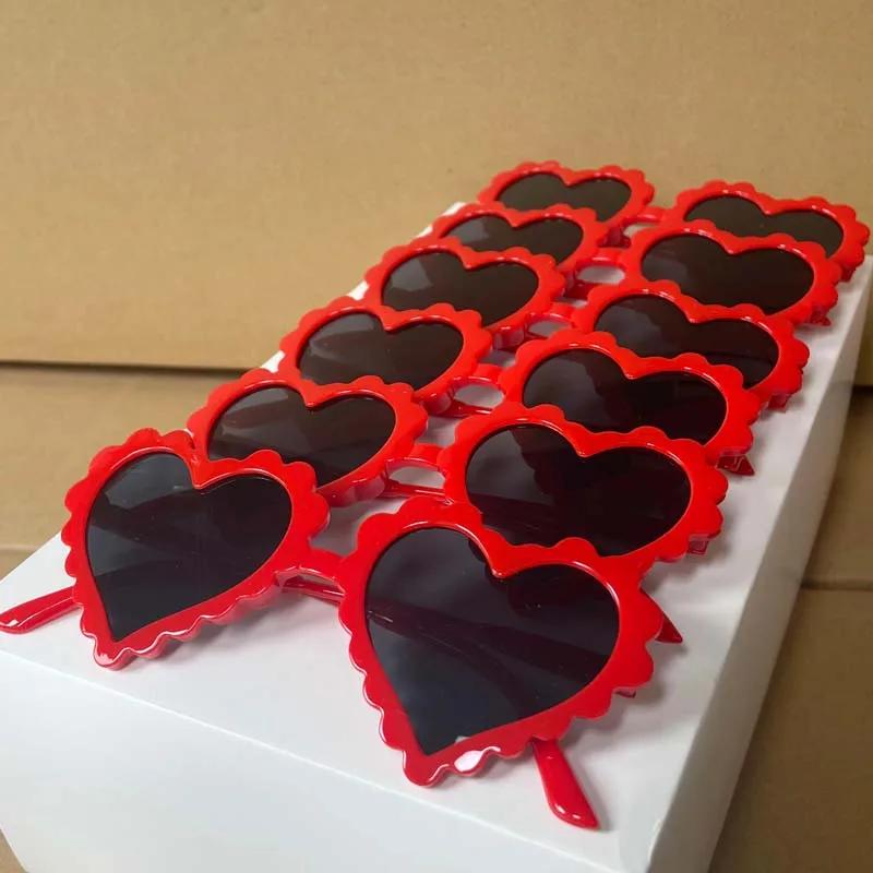 6pcs Heart Shaped Sunglasses For Children Boys Girls UV Eye Protection Sunglassese Outdoor Beach Cute Valentine's Day Party Gift