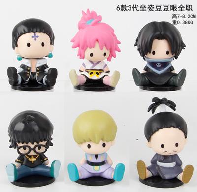 6 pièces/set HUNTER×HUNTER Kawaii Version Assise Figurine Mignonne Modèle Jouets 7-8cm