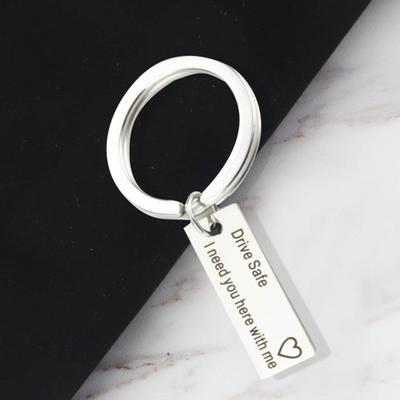 Drive Safe Letters Tag Charm Pendant Car Keychain Key Ring Couple Lovers Gifts