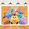 Cartoon Photo Backgrounds Bichi Kids 1st Birthday Party Baby Shower Decoration Rainbow Ant Doll Friends Photo Background