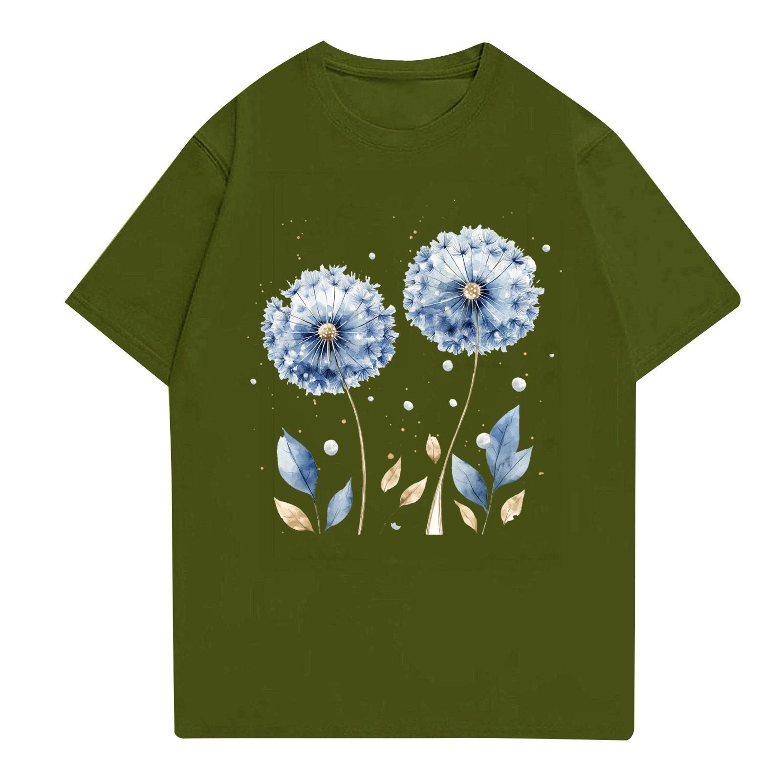 

Женская мода повседневная футболка с круглым вырезом и короткими рукавами, топ, футболка, топ L армия зеленый