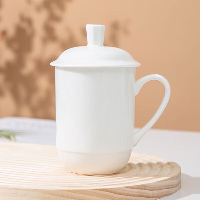Jingdezhen Bone China Tea Mug with Lid and Handle Single