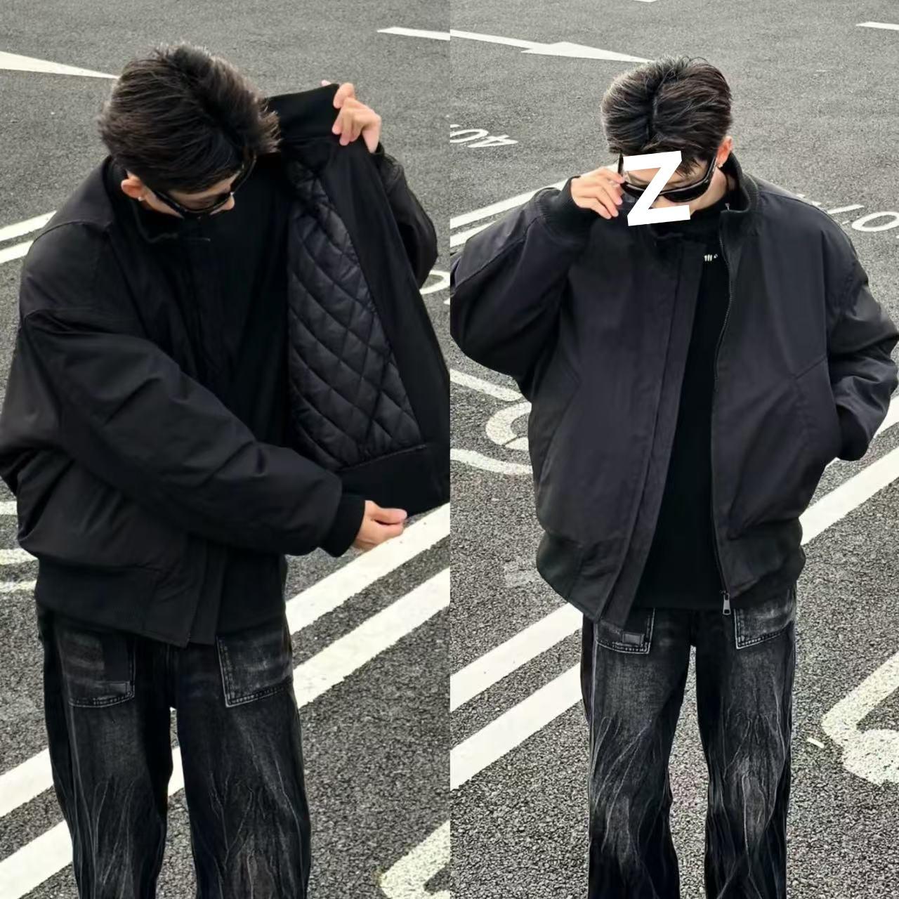 

Men s Winter Cotton Pilot Jacket with Stand Collar - Trendy, Loose Fit, Cold Protection, Handsome High-End Style. S