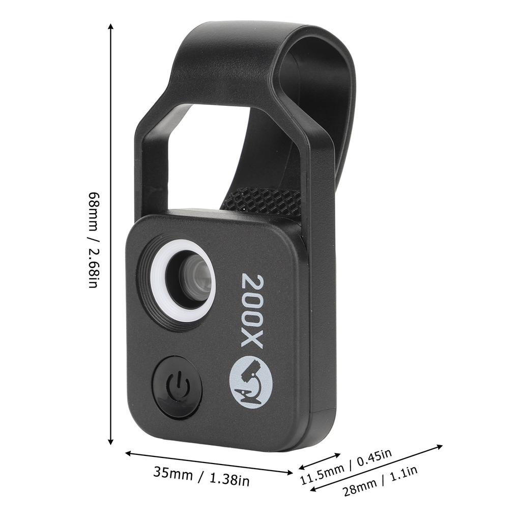 200X Phone   ket Microscope Clip Design Phone Microscope with LED Light CPL for Jadestone Metal