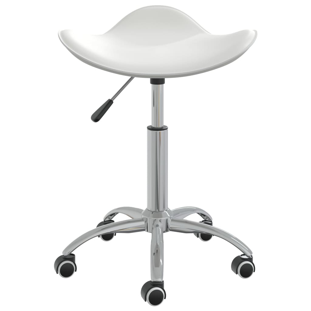 Vidaxl Swivel Dining Chair, White, Upholstered with Faux Leather