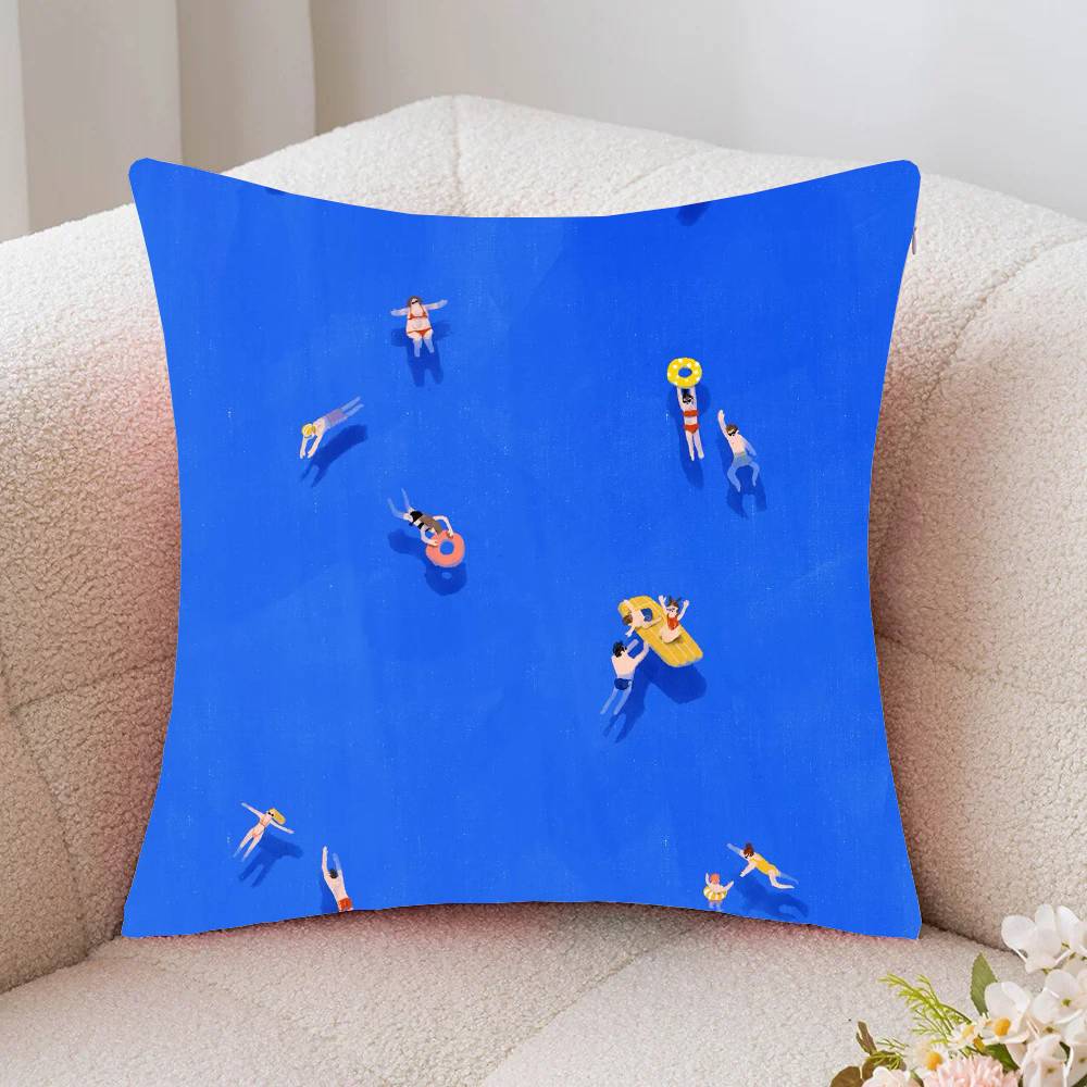 Vintage Maritime Surfing Beach Pillow Case Fashion Square Pillowcase Bedroom Sofa Room Ins Decoration Leisure