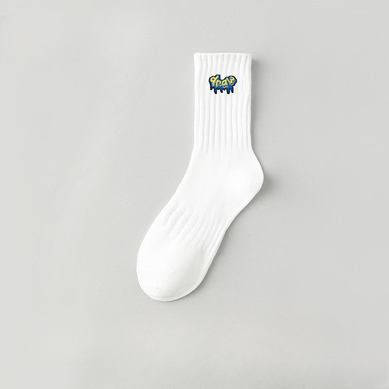 5 Pairs of Men's Summer Pure Cotton Sports Breathable Deodorant Pure Color Tube Socks