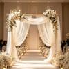 Arco per Matrimoni all'Aperto, Feste in Giardino con Tende di Garza, Sfondo Decorativo Festivo per Soffitto