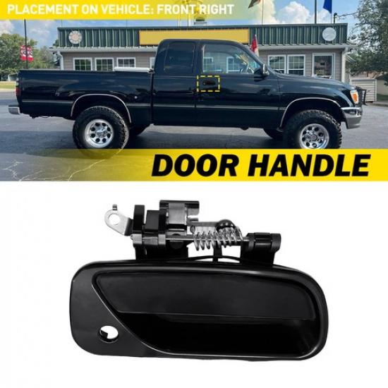 Front Exterior Door Handle Black 1x Passenger Side for 1996-1997 Toyota T100 DLX