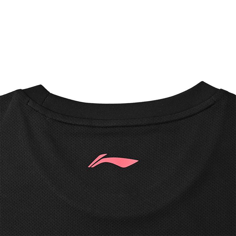 Li Ning Badminton Series Creative Logo Classic Breathable Vitality Fashion Casual Daily Sports Short Sleeve T-Shirt Unisex Tops Black ATSV627-1