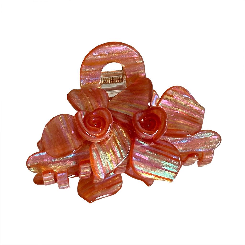 Candy Color Floral Acetate Hair Claw Clip Stylish Accessories For Women Summer 2024