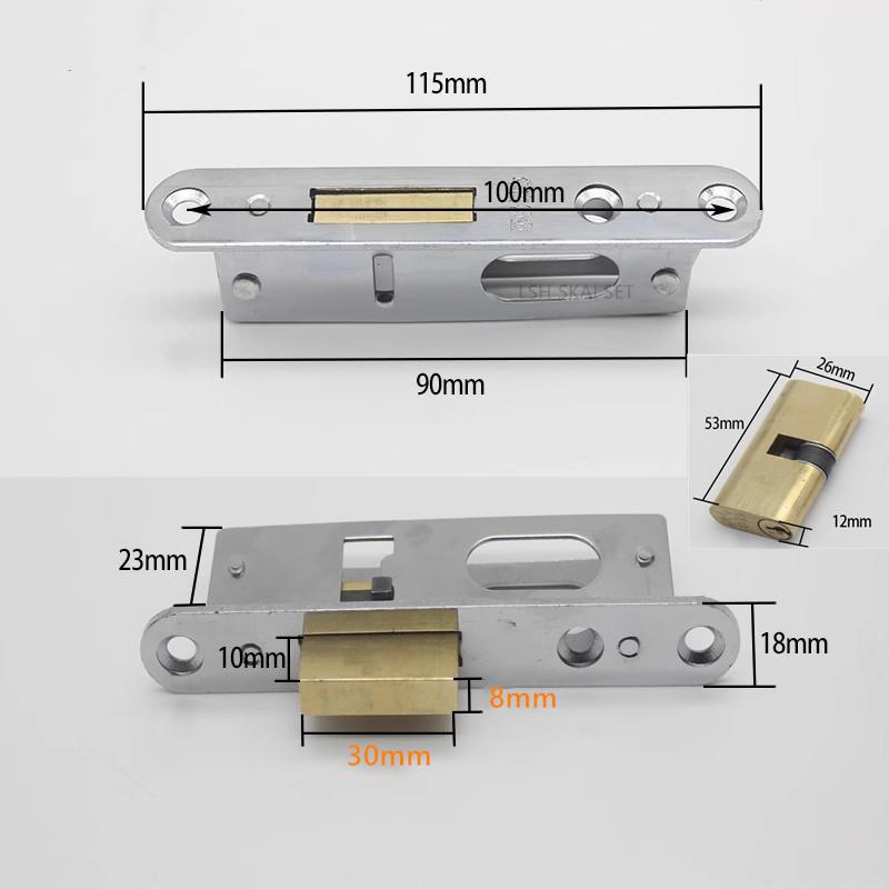 1PC Aluminum Alloy Door Window Locks Framed Door Locks Sliding Spring Door Floor Locks Shop Gate Hardware Accessories with Key