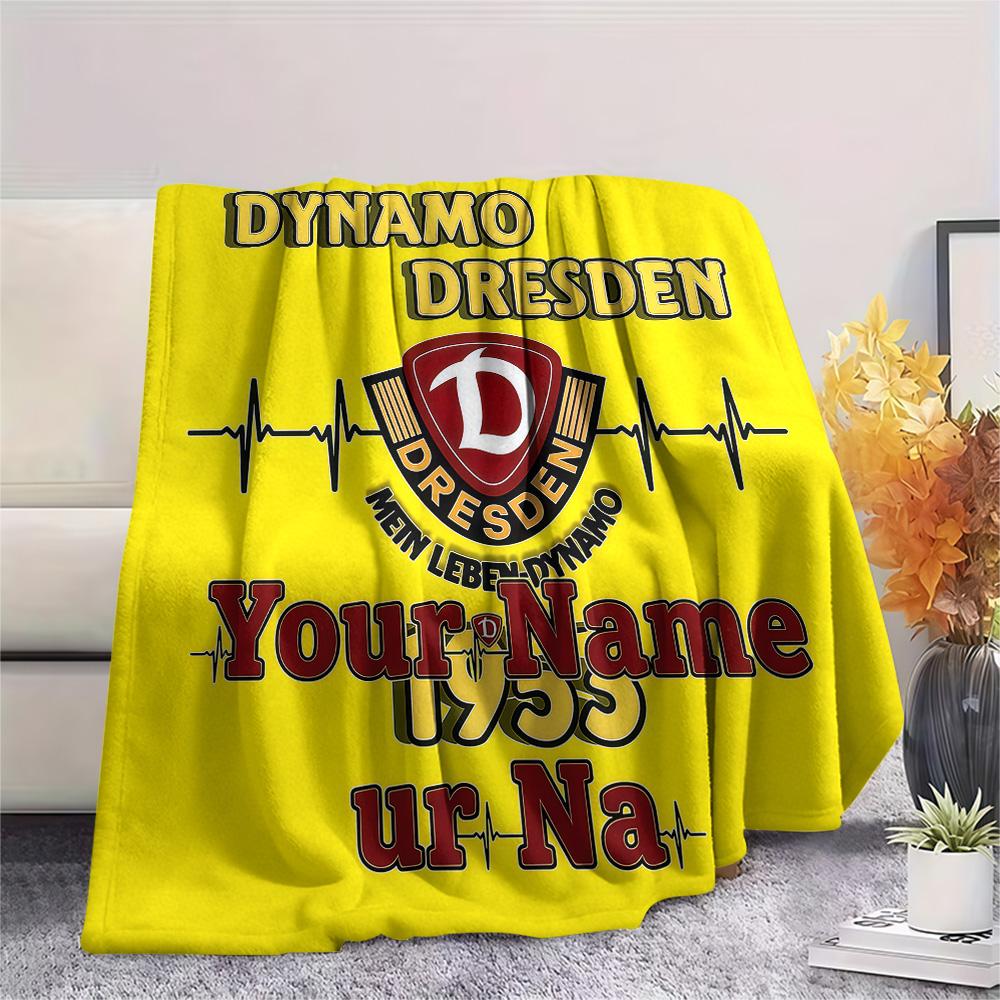 1 Stück Dynamo Dresden Benutzerdefinierter Name Gemustert Flanell Decke Geeignet Für Alle Jahreszeiten Für Heimdekoration Wärme Und Komfort Geschenke Feiertagsgeschenk