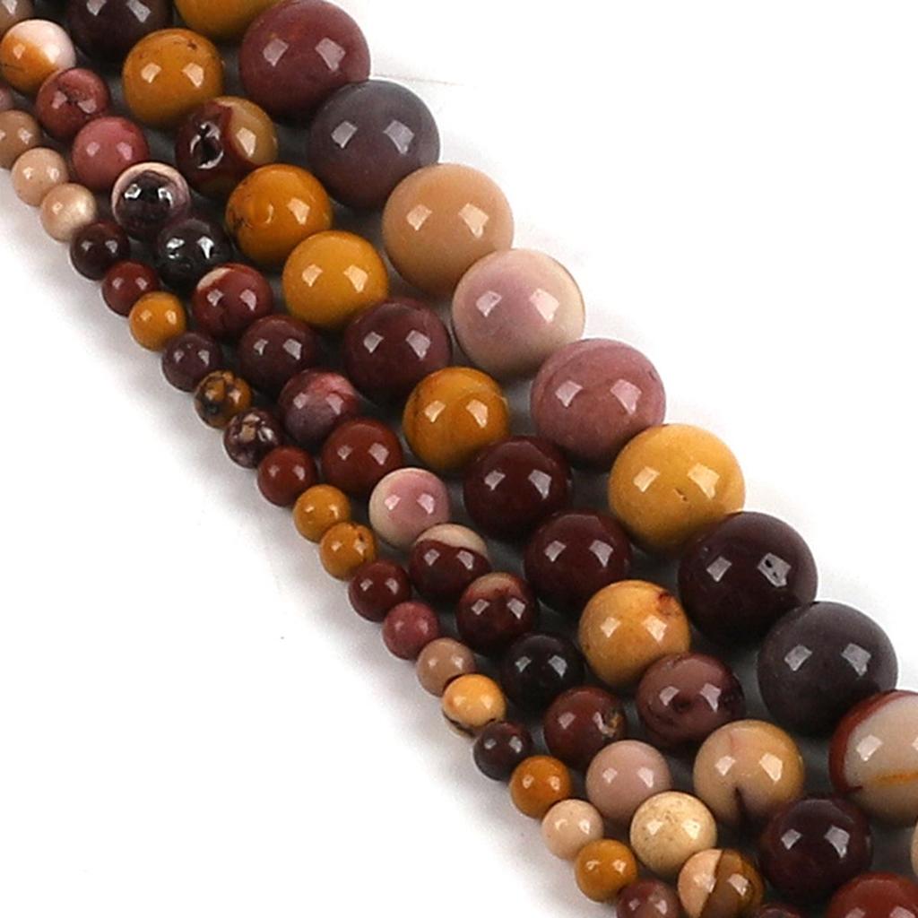 Perline sfuse rotonde in pietra di diaspro mookaite naturale 15 "filo 4 6 8 10 12MM scegli la tua taglia per la creazione di gioielli