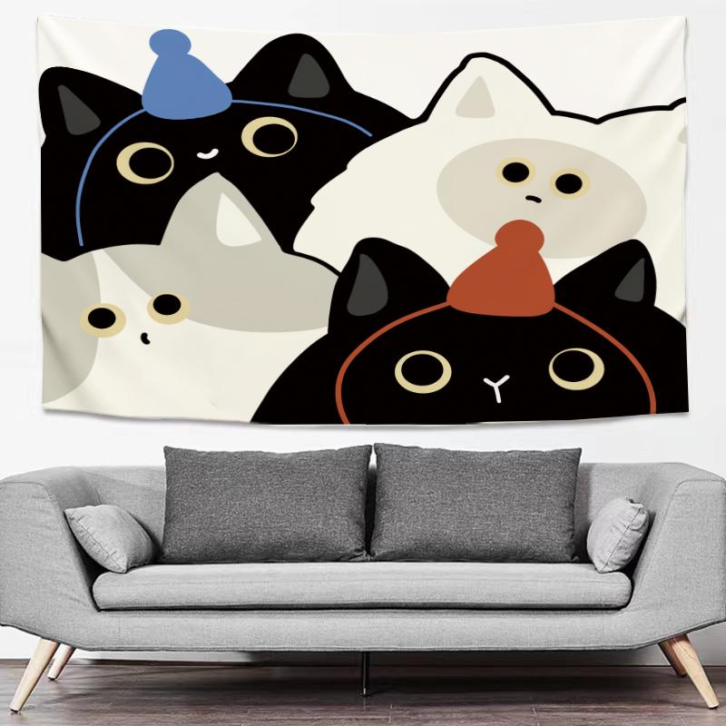 Cartoon cute puppy tapestry bedroom living room bedside hanging cloth room transformation tapestry wall cloth background