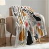 1PC Blanket Vintage Flowers Cats Arts Soft Flannel Thin Blankets for Home School Car Naps Camping Perfect Gifts Four Season Use