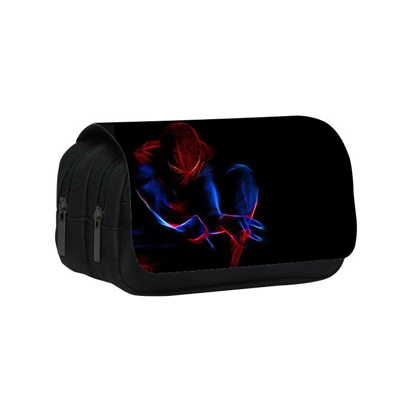 Spider-Man Double Pencil Case, Student Stationery Storage Bag, Large-Capacity Stationery Bag