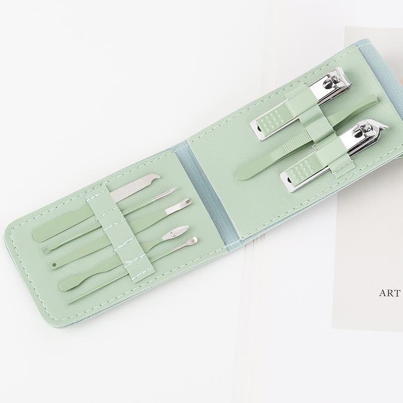 

8-Piece Manicure & Pedicure Set: Folding Bag with Nail Clippers, Scissors, and Foot Care Tools