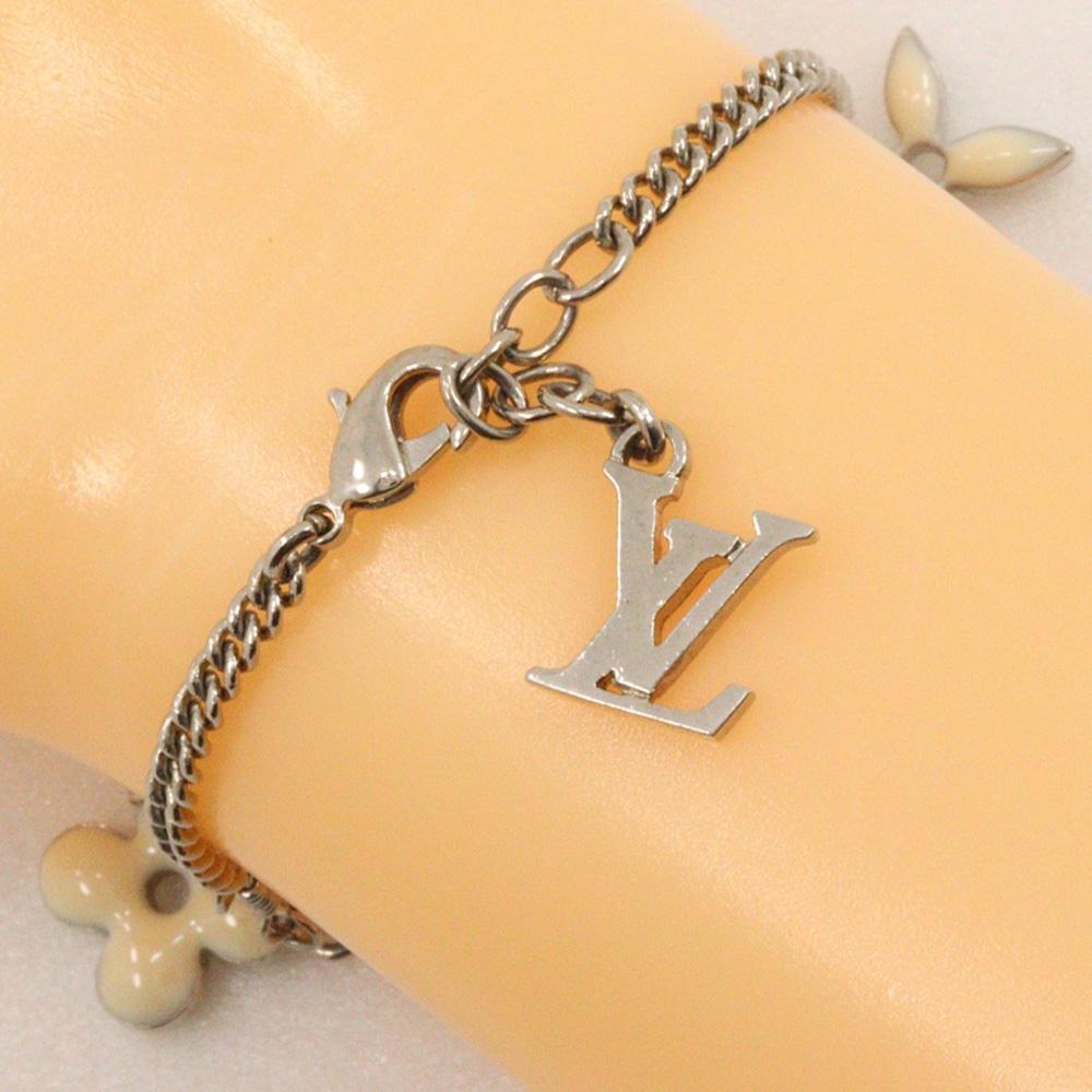 LOUIS VUITTON Bracelet Sweet Monogram Bracelet M65476 Silver / white metallic 9.7g Women Used