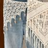 Countryside Style Hollow Out Lace Shawl Exotic Crochet Flower Scarves Elegant Fart Curtain  Summer