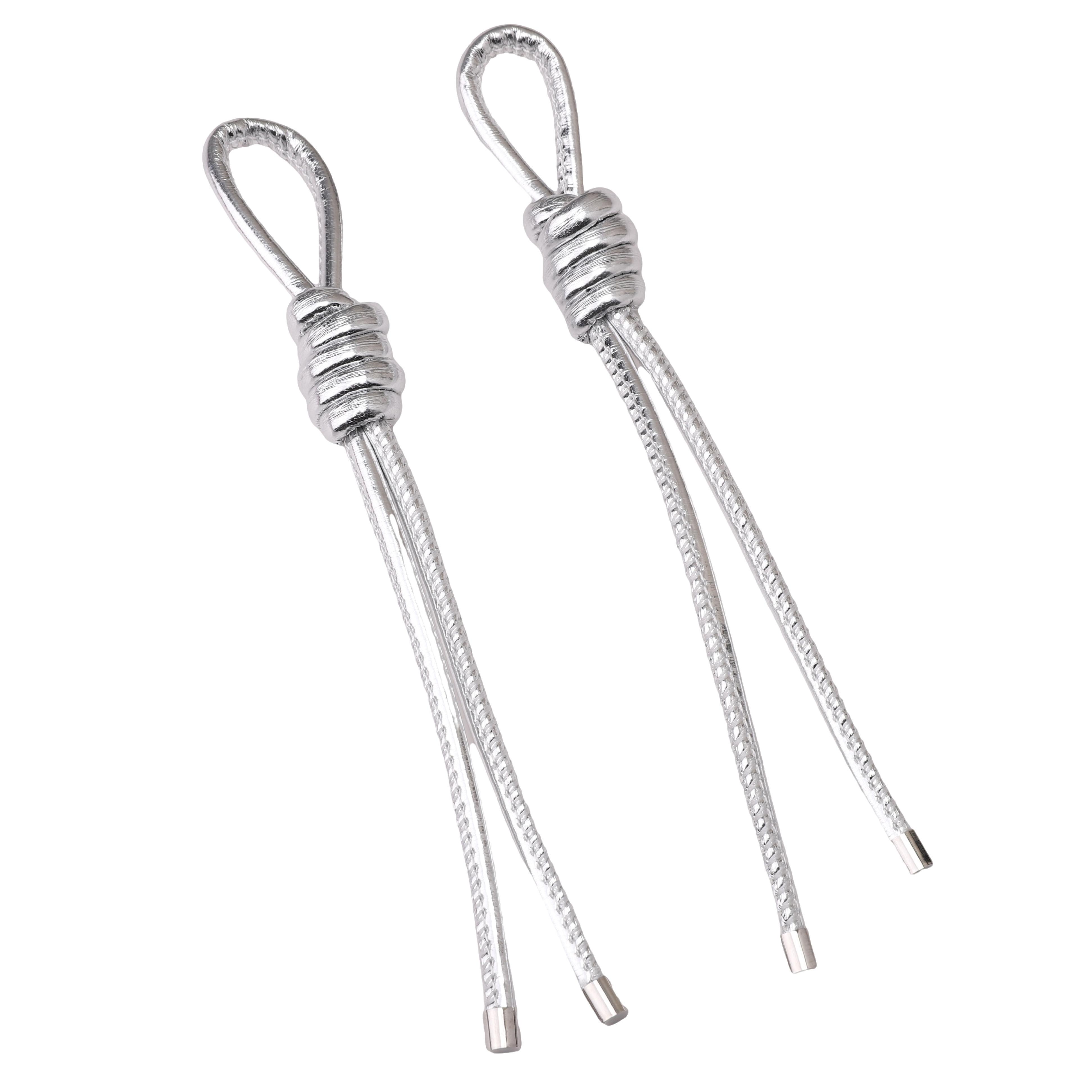 ПУ кожа Перу Узел Веревка Подвеска Телефон Веревка Карточка Коврик 18cm 1pc серебряный