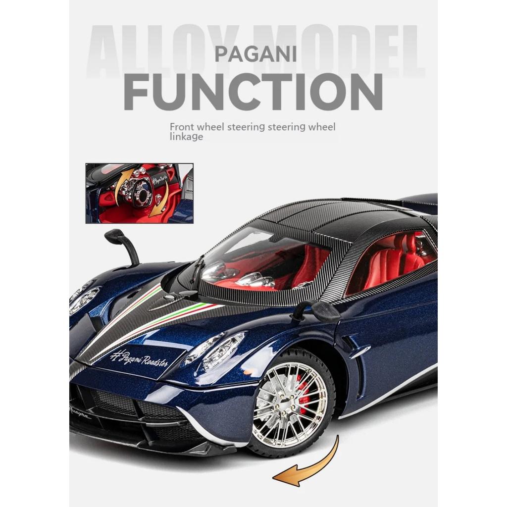 Pagani Huayra Dinastia Sportwagen-Modell im Maßstab 1:18 aus Metallguss, mit realistischem Sound und Lichteffekten – das perfekte Geschenk für Kinder.