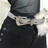 Punk Furry Waistband Spicy Girl Style Y2K Plush Waist Belt Vintage Leather Fur Belt  Daily