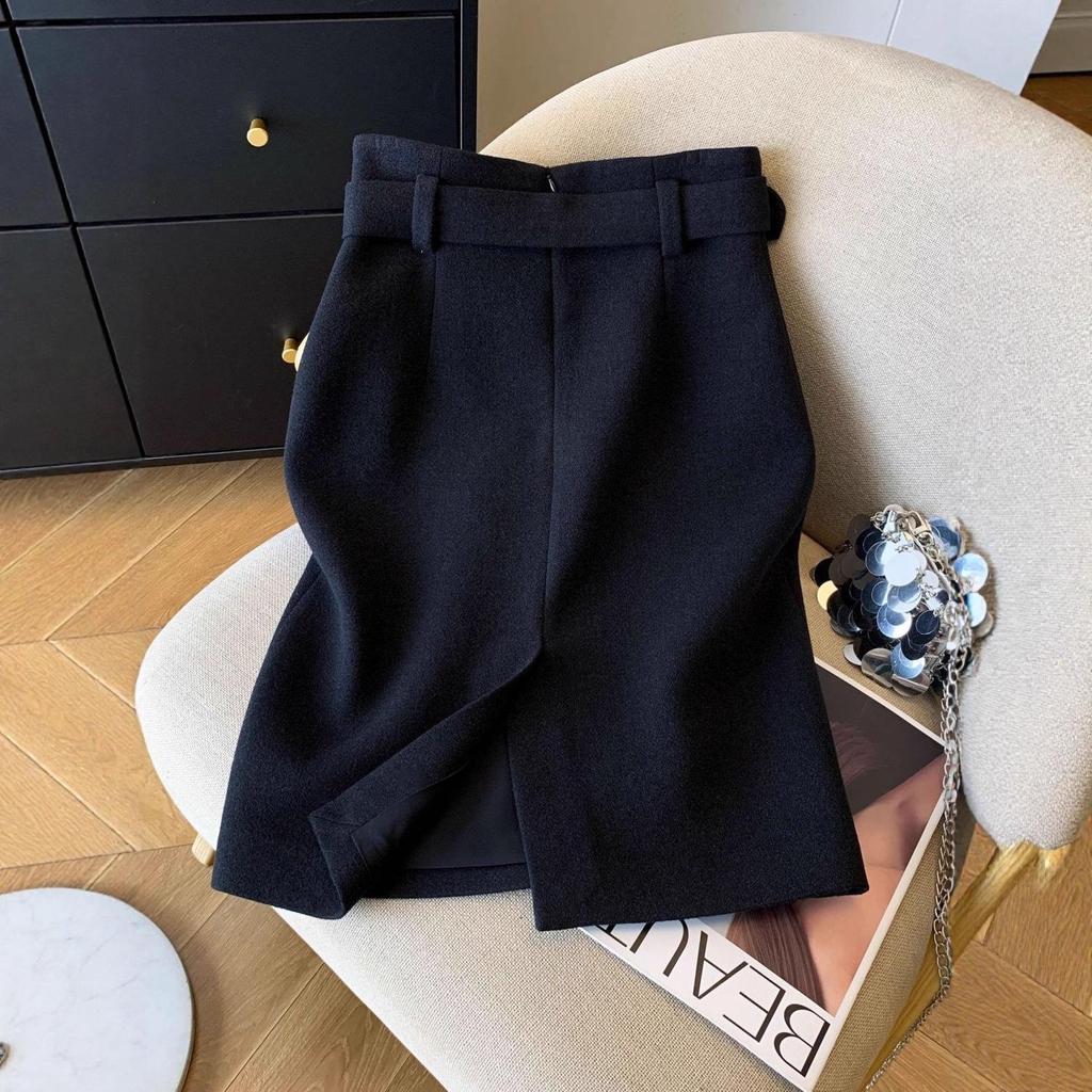 Exquisite High-Waisted Wool Bodycon Skirt for Women - Autumn/Winter 2025 Collection