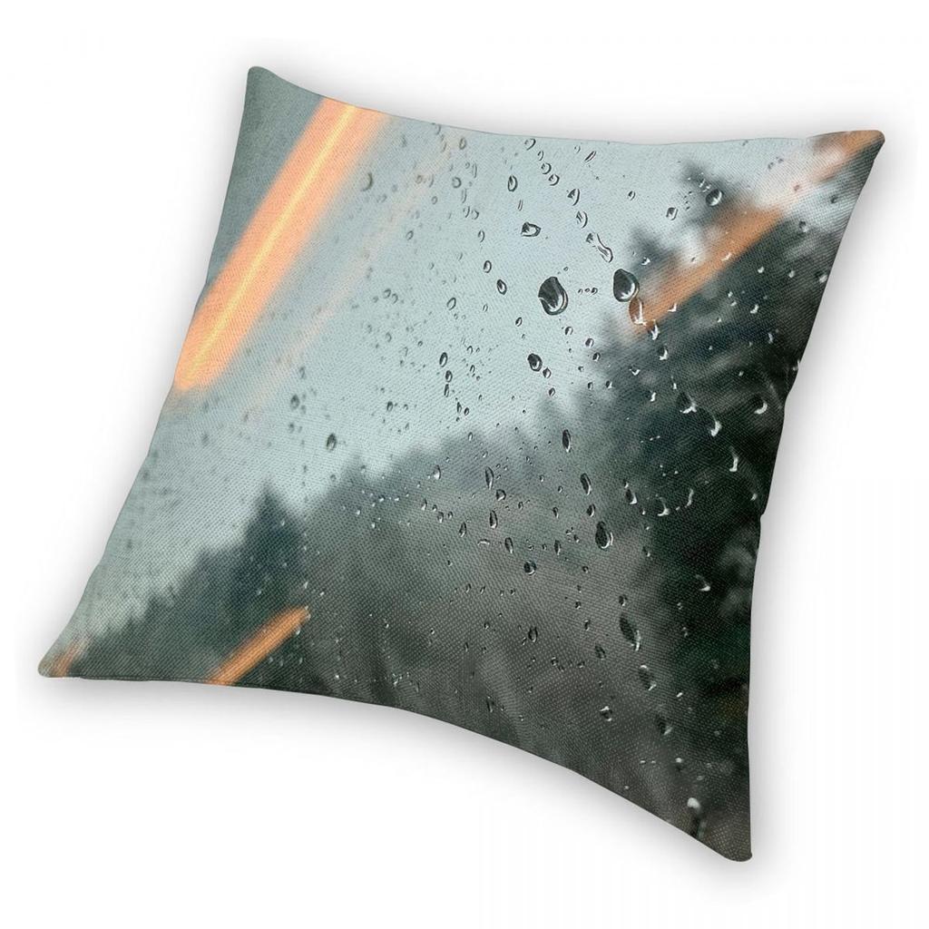 Raindrops On A Train Window Square Pillowcase Polyester Linen Velvet Creative Zip Decorative Pillow Case Home Cushion Cover