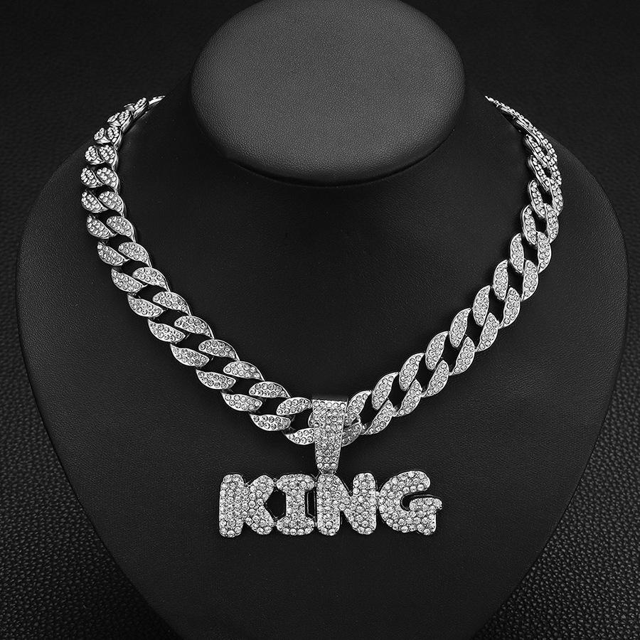 KING Letter Pendant Street Personalized Design Letter Cuban Chain Jewelry Jewelry
