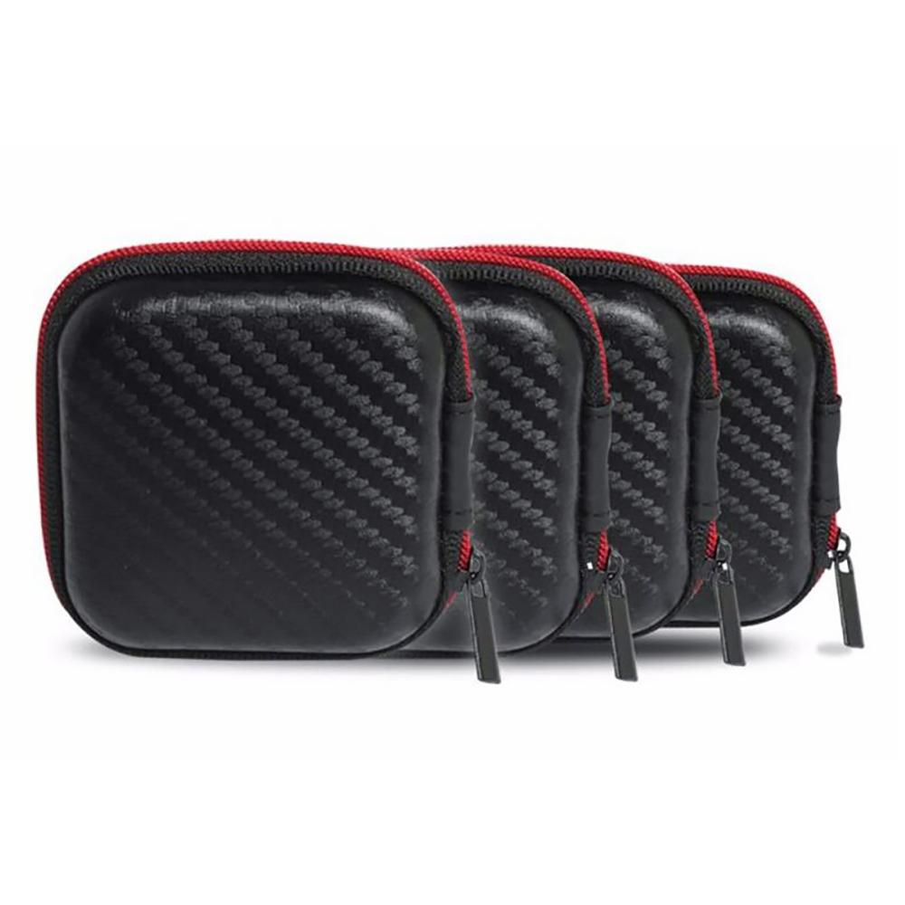 Portable Headphone Bag Mini Zipper Square Hard Storage Box Headset Case For SD TF Cards Aseismic Moisture Proof Earphone Bag