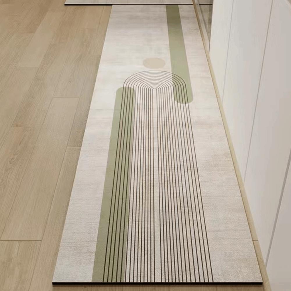 

Practical Geometry Pattern Kitchen Floor Mat Extended Anti-Slip Kitchen Carpet Absorbent Soft Doormat Entrance Hall 19.69x62.99 in