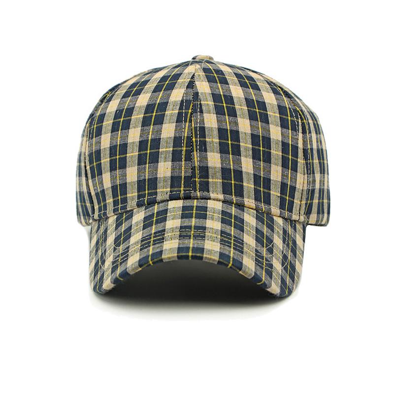Spring Summer Men Vintage Plaid Baseball Cap Outdoor Women Sun Protection Hat