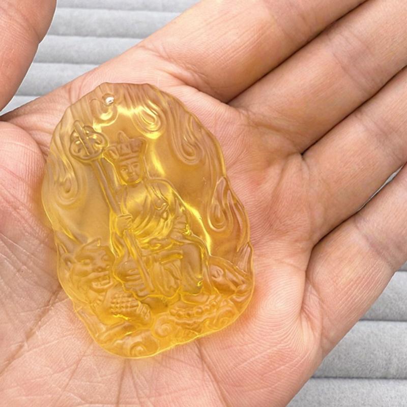 Ksitigarbha Bodhisattva Pendant Necklace Buddha Lucky Amulet Pendant Necklace For Men Women Long Sweater Chain Buddhist Jewelry