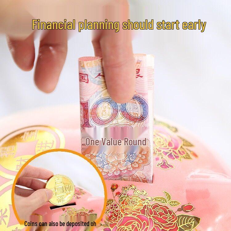 2025 Piggy Bank: In-Only Savings Jar for Kids & Adults