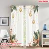 2pcs 2D Flat Printing Merry Christmas Party Curtains Christmas Holly Festive Ornaments Digital Printed Polyester Drapes Birthday