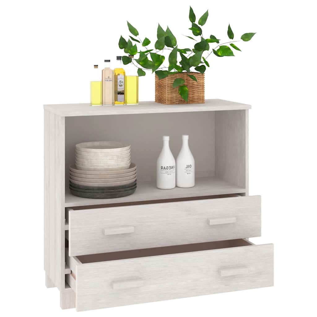 Vidaxl Szafka Hamar, Biała, 85X35X80 Cm, Lite Drewno Sosnowe