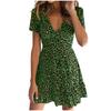 Womens Leopard Print  Dress Ladies Sexy Wrap Dress Clubwear Party Dress