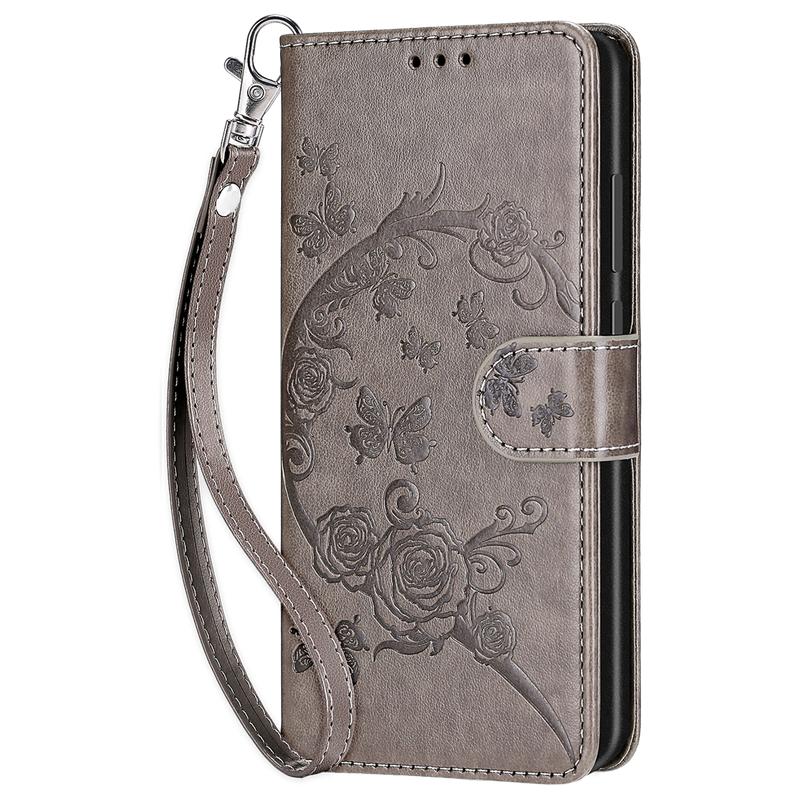 Für Redmi 13C 14C 12C Note 14 13 iPhone 16 15 14 Honor X6a X6b Moto G30 G04 G05 Schmetterling geprägte Lederkartenfächer Flip Wallet Kickstand Handyhülle