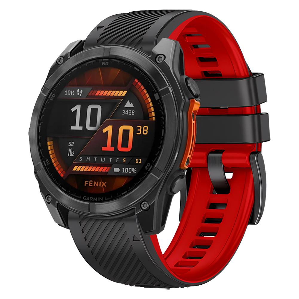 Two-Tone Silicone Watch Band For Garmin Fenix 8 E 47mm Accessories For Garmin Enduro 3 / Fenix8 51mm QuickFit 26mm 22mm Strap