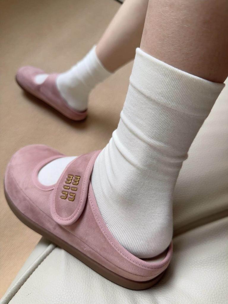 White Boneless Socks Women'S Mid-Tube Socks Ins Trendy Cotton Socks Spring And Summer Solid Color Anti-Pilling Loose Confinement Stacking Stockings