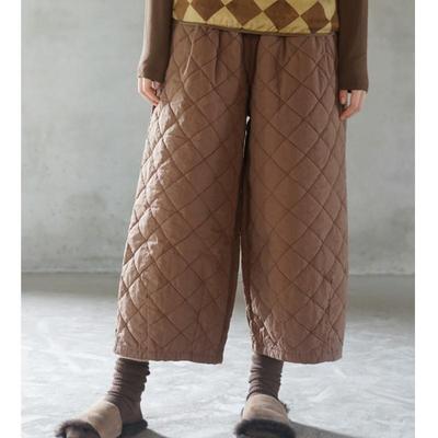 Pantaloni dritti vintage da donna, tinta unita, con bottoni, larghi, autunnali, caldi, spessi, casual da donna