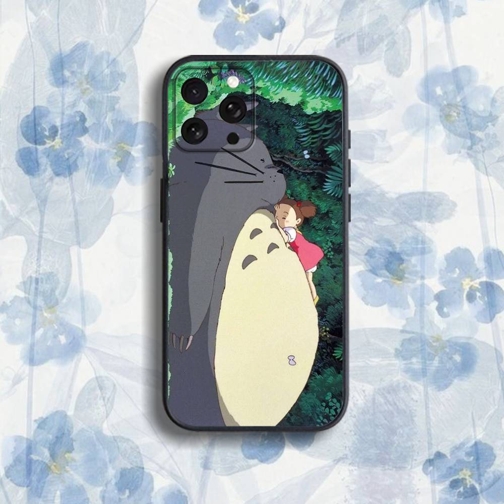 T-Totoro C-Cute Anime  Phone Case For iPhone 17,16,15,14,13,12,Pro,Max,Plus,E,SE4,Air,Mini Black Soft Box