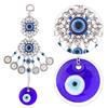 Horseshoe with Elephant Glass Decoration Hemp Rope Hanging Ornament Evil Eye Navy Blue Butterfly
