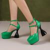 Sexy Women Platform Sandals Strange Style Heels Summer Nightclub Pumps 12cm High Heeled Sandals Ankle Strap Women Shoes WSH5047