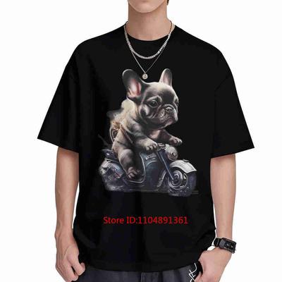 Motorized French Bulldog Short Sleeve Tee 100 Cotton Tshirt