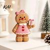 Wooden Gingerbread Man Ornaments Christmas Ornament, Hand Painted Vintage Tabletop Gift for Friends And Family Figurine, Rustic Holiday Decor