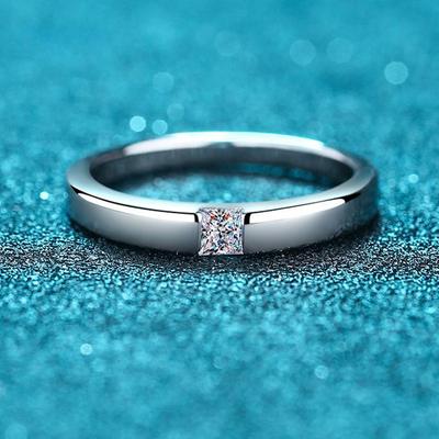 0.3CT Princess Cut Moissanite Engagement Ring for Women Men Colorless Diamond Weddig Bands Sterling Silver Bridal Gift