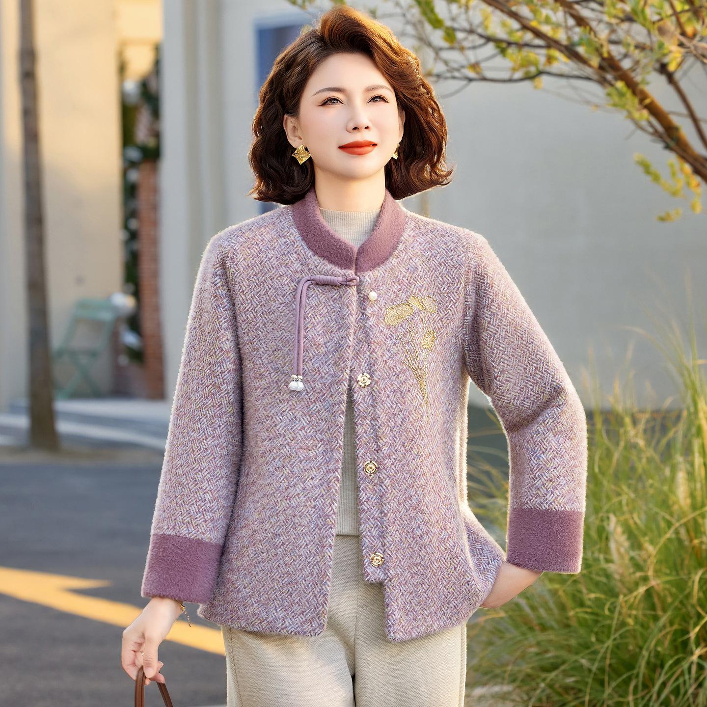 

Мода весны 2026: Элегантные пиджаки для женщин среднего и пожилого возраста XL (recommended 95-110 jin)